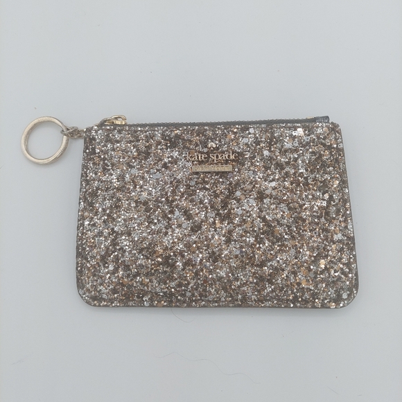Kate Spade Laurel Way glitter gunmetal with matching card / keychain - Picture 8 of 10